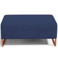 Puff Decorativo Sala De Estar Cléo 90cm Base De Ferro Cobre W01 Suede Azul Marinho - Lyam Decor
