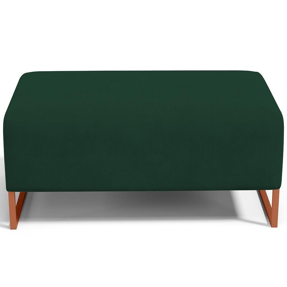 Puff Decorativo Sala De Estar Cléo 90cm Base De Ferro Cobre W01 Suede Verde Musgo - Lyam Decor - 4