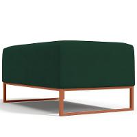 Puff Decorativo Sala De Estar Cléo 90cm Base De Ferro Cobre W01 Suede Verde Musgo - Lyam Decor - 2