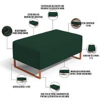 Puff Decorativo Sala De Estar Cléo 90cm Base De Ferro Cobre W01 Suede Verde Musgo - Lyam Decor - 6