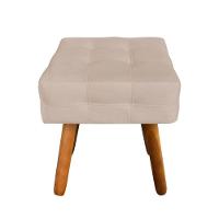 Puff Elisa Suede Bege Pés Palito Castanho Drossi - 2