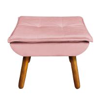 Puff Opala Veludo Rosê Pés Palito Castanho - D´rossi - 6