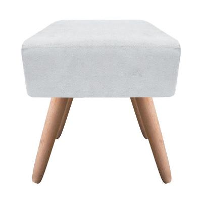 Puff Ibiza Quadrado Suede Natural Cinza