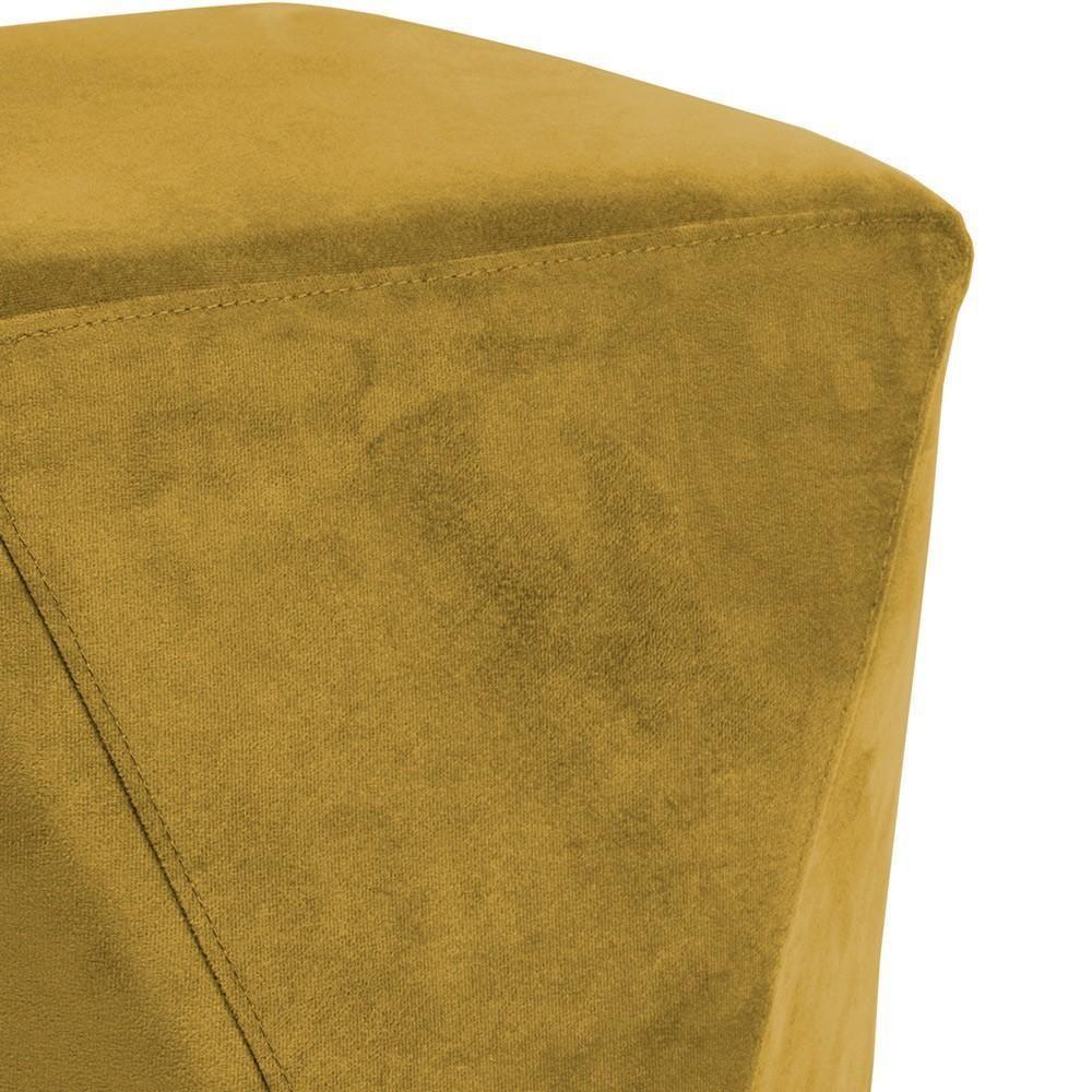 Puff Para Sala De Estar Ametista D02 Veludo Mostarda C-279 - 4