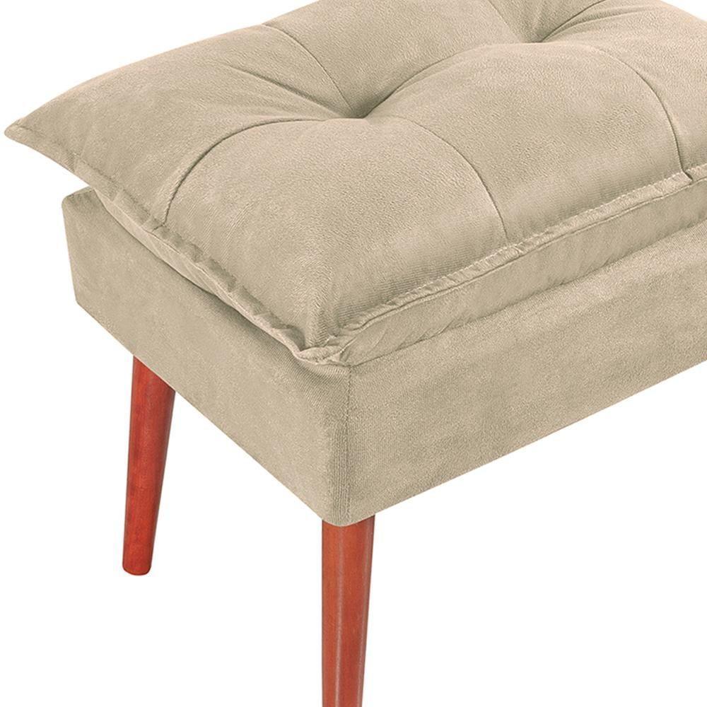 Puff Puf Opall Pes Palito 55x40cm Suede Bege Mpassos Bege - 3