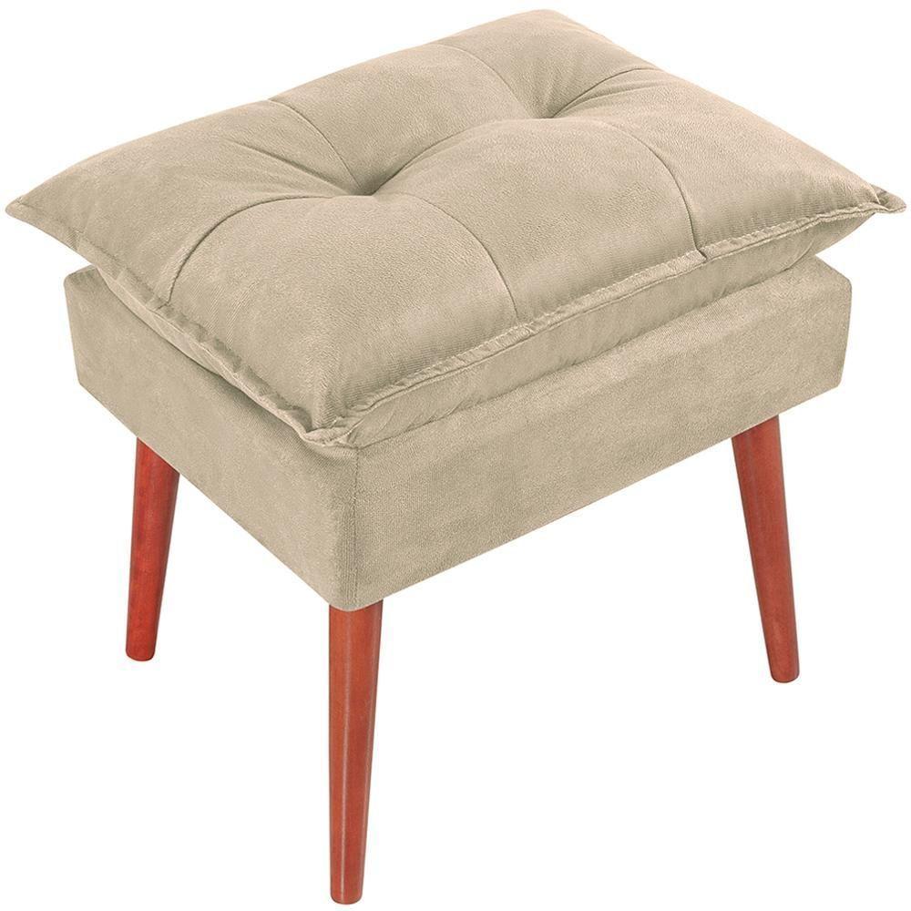 Puff Puf Opall Pes Palito 55x40cm Suede Bege Mpassos Bege - 4