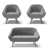 01 Namoradeira 02 Lugares E 02 Poltronas Linho Grafite A26 - 1