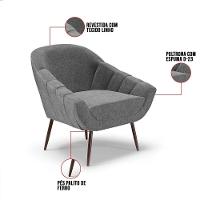 01 Namoradeira 02 Lugares E 01 Poltrona Linho Grafite