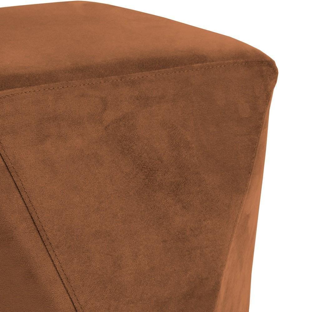 Puff Para Sala De Estar Ametista D02 Veludo Telha C-262 - 4