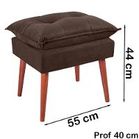 Puff Puf Opall Pes Palito 55x40cm Suede Marrom Mpassos Marrom - 6