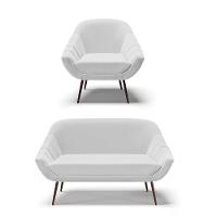 01 Namoradeira 02 Lugares E 01 Poltrona Linho Cinza A05 - 1