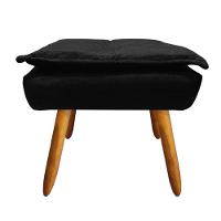 Puff Opala Suede Preto Pés Palito Castanho D´rossi