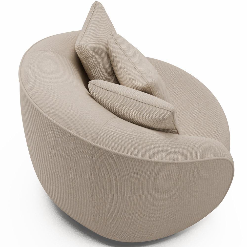 Kit 02 Poltronas Decorativa Para Sala De Estar Base Giratória Witta M03 Linho Cru - Lyam Decor - 6