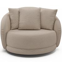 Kit 02 Poltronas Decorativa Para Sala De Estar Base Giratória Witta M03 Linho Cru - Lyam Decor - 2