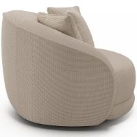 Kit 02 Poltronas Decorativa Para Sala De Estar Base Giratória Witta M03 Linho Cru - Lyam Decor - 3