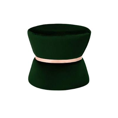 Puff Sala de Estar 45cm Dhaka Veludo Verde Gran Belo