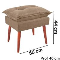 Puff Puf Opall Pes Palito 55x40cm Suede Marrom Claro Mpassos Marrom Claro - 6