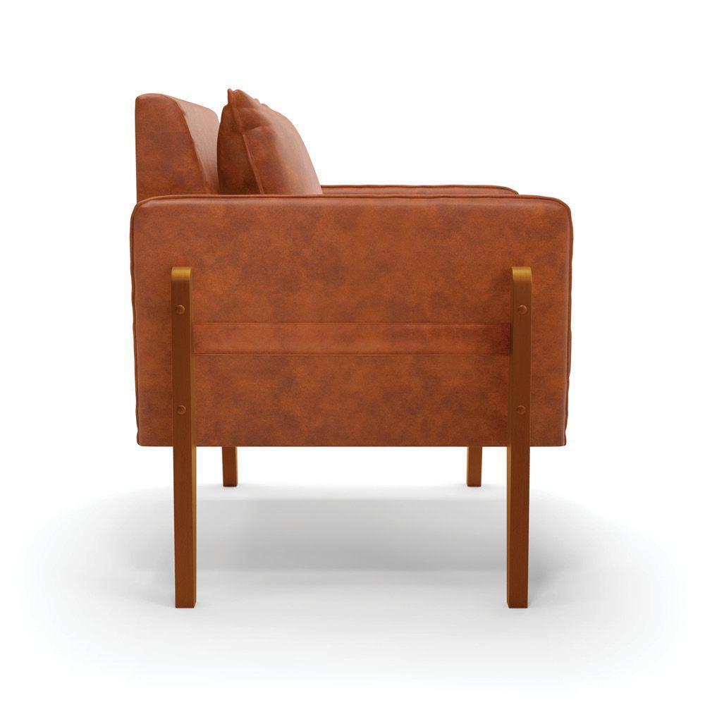 Kit 02 Poltronas Lana Corano Nozes Base De Madeira - 6