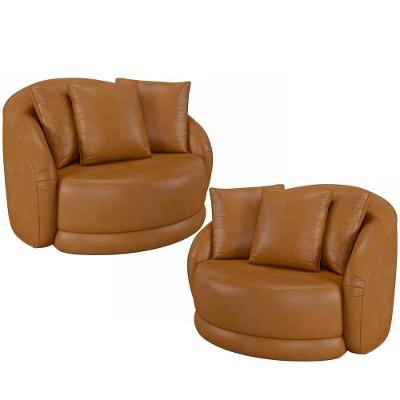 Kit 2 Poltronas Decorativas Witta M03 Giratória Marrom Lyam Decor
