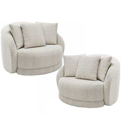 Kit 2 Poltronas Decorativas Witta M03 Giratória Branco Lyam Decor