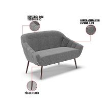 01 Namoradeira 02 Lugares E 01 Poltrona Linho Grafite A26 - 5