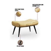 Puff Sher Facto Dourado Pés Palito De Ferro - D'Rossi