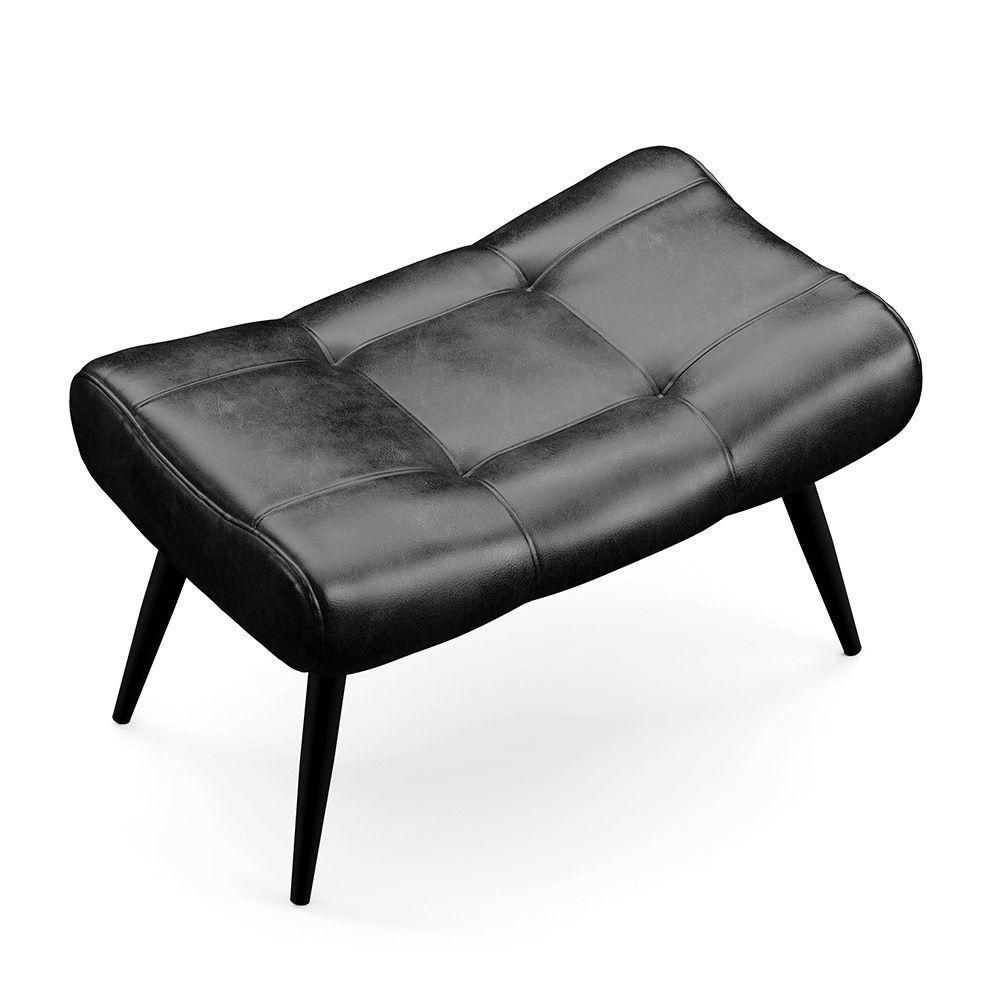 Puff Sher Corano Pés Palito De Ferro - D'Rossi Cor Preto - 5