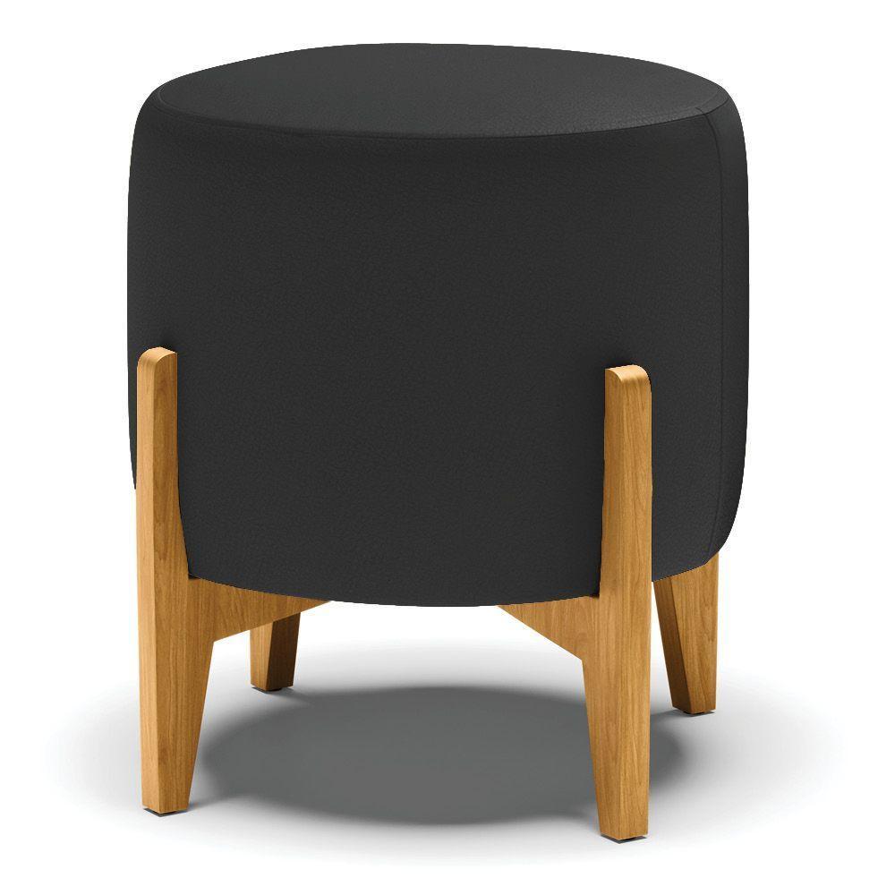 Puff Stella Corino Base Madeira Castanho Preto - 1