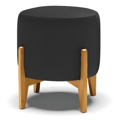 Puff Stella Corino Base Madeira Castanho Preto