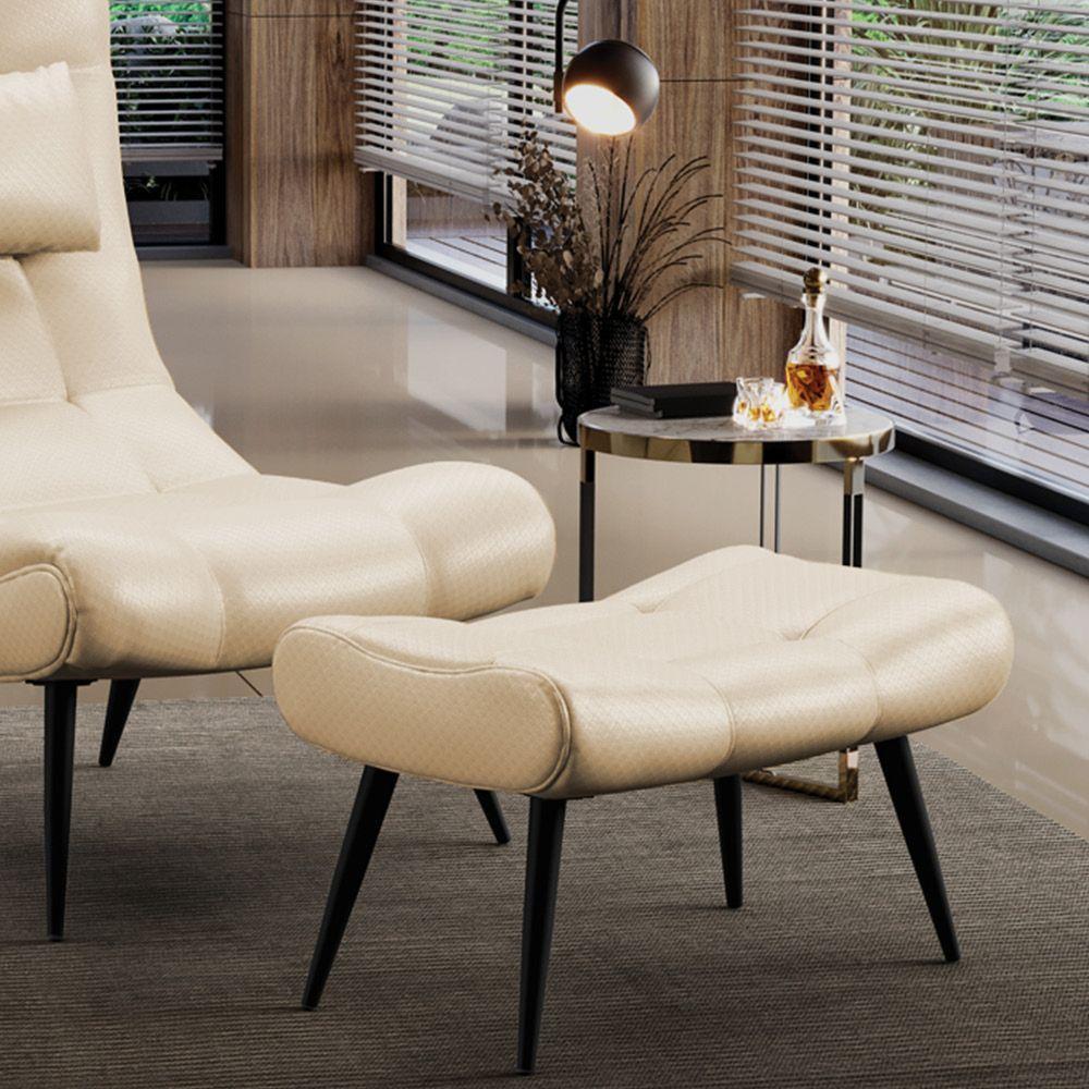 Puff Sher Facto Pés Palito De Ferro - D'Rossi Cor Bege - 8