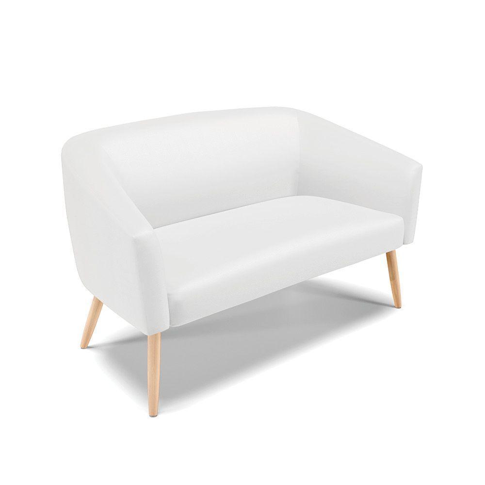 Kit 1 Namoradeira 2 Lugares E 1 Poltrona Branco Pés Palito - 8