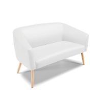 Kit 1 Namoradeira 2 Lugares E 1 Poltrona Branco Pés Palito - 8