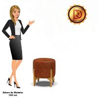 Puff Stella Corano Base Madeira Castanho Nozes