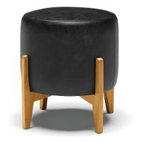 Puff Stella Corano Base Madeira Castanho Preto - 1