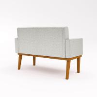 Kit Namoradeira + 02 Poltronas Linho Com Base Linho Bege - 3