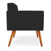 Kit 2 Poltronas Elisa Veludo Pés Palito Castanho - D'rossi Cor Preto - 3