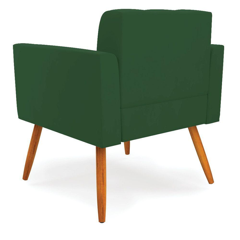 Kit 2 Poltronas Elisa Veludo Pés Palito Castanho - D'rossi Cor Verde - 2