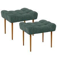 Kit 02 Puffs Requinte L02 Linho Verde Musgo - 1