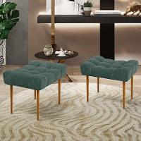 Kit 02 Puffs Requinte L02 Linho Verde Musgo - 7