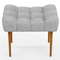 Kit 02 Puffs Para Sala De Estar Requinte L02 Linho Cinza