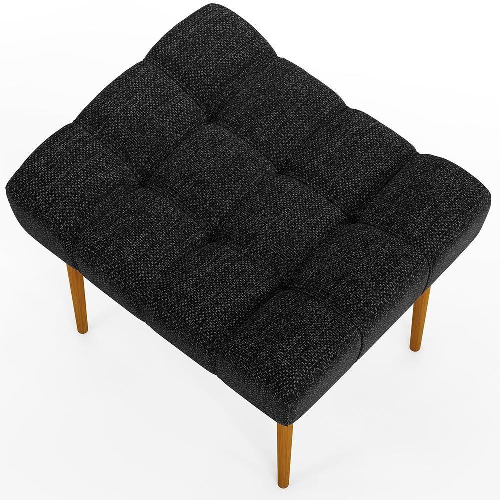 Kit 02 Puffs Para Sala De Estar Requinte L02 Linho Chumbo - 2