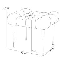 Kit 02 Puffs Para Sala De Estar Requinte L02 Linho Chumbo - 5