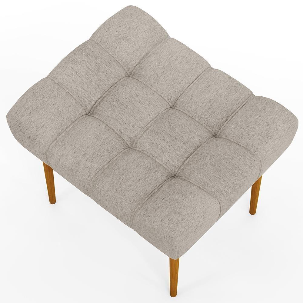 Kit 02 Puffs Para Sala De Estar Requinte L02 Linho Bege - 2