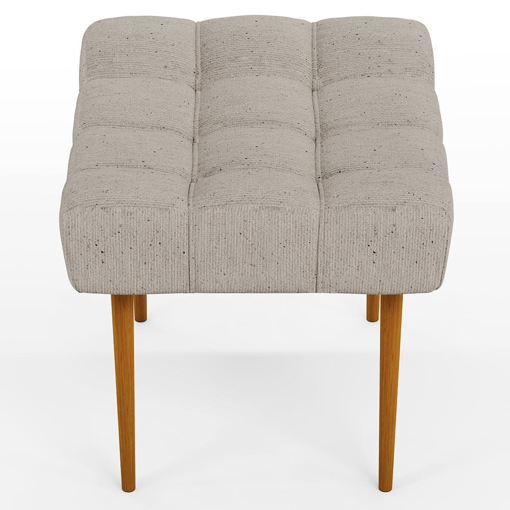 Kit 02 Puffs Para Sala De Estar Requinte L02 Linho Bege - 3