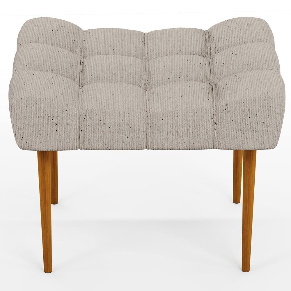 Kit 02 Puffs Para Sala De Estar Requinte L02 Linho Bege - 4