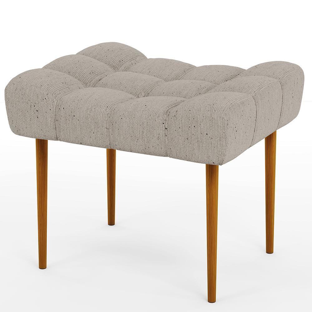 Kit 02 Puffs Para Sala De Estar Requinte L02 Linho Bege - 7