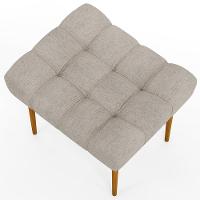 Kit 02 Puffs Para Sala De Estar Requinte L02 Linho Bege - 2