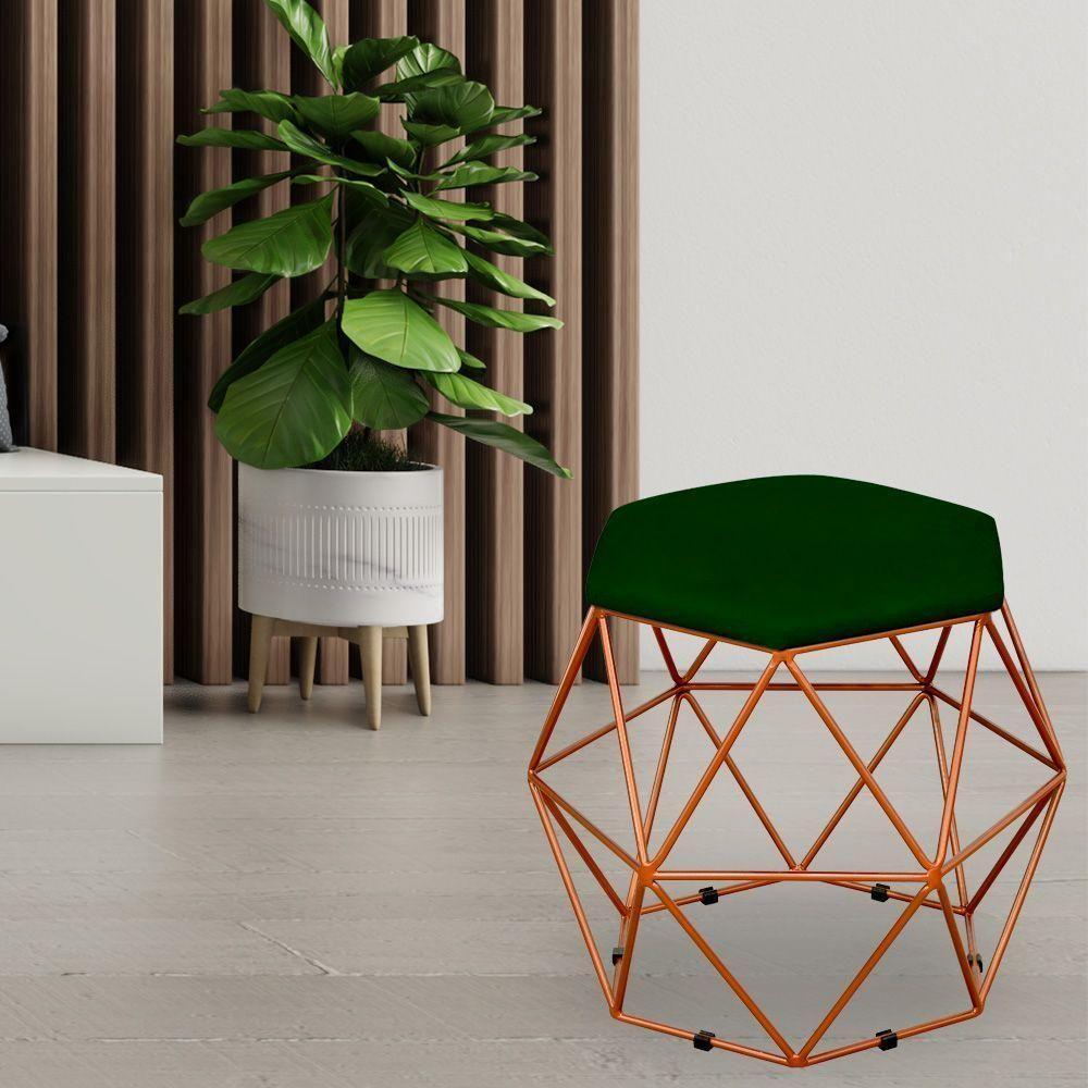 Kit 02 Puffs Aramado Bronze Six L02 Suede Verde Musgo - 6