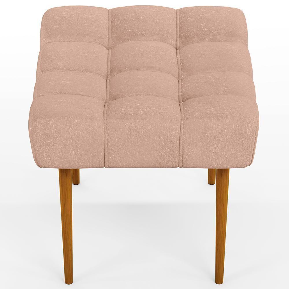 Kit 02 Puffs Para Sala De Estar Requinte L02 Linho Rosê - 3