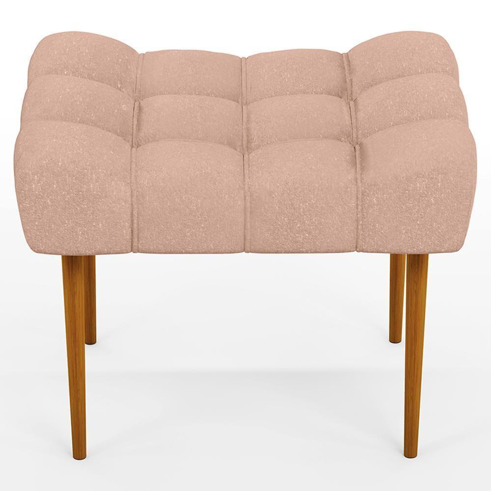 Kit 02 Puffs Para Sala De Estar Requinte L02 Linho Rosê - 4